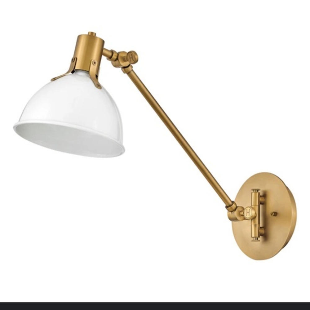 Brass and White Adjustable Wall Sconce - Home Wall Decor